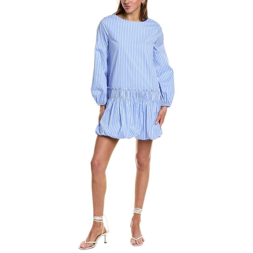 English Factory Womens Stripe Ballon Mini Dress, Blue